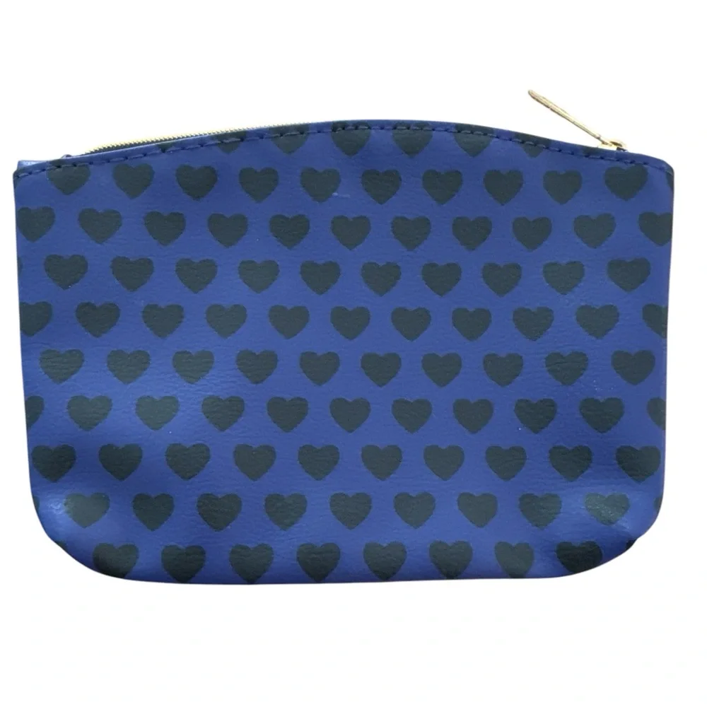 Ipsy‎ Glam Bag Purple Black Heart Pattern Women's Makeup Essentials Pouch